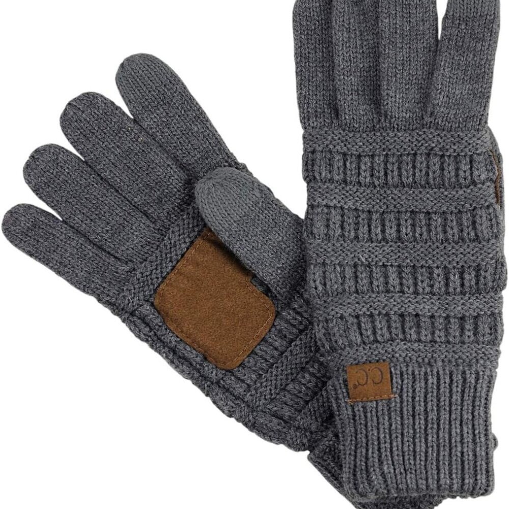 Unisex Cable Knit Winter Warm Anti-Slip Touchscreen Texting Gloves